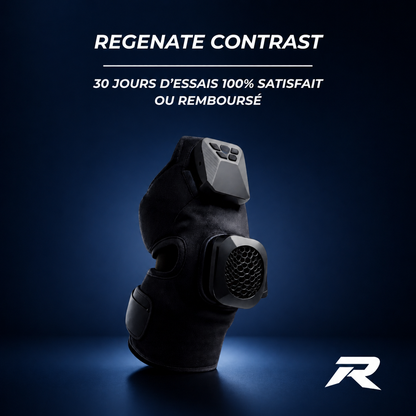 Dispositif REGENATE Contrast - récupération sportive genou lumière rouge